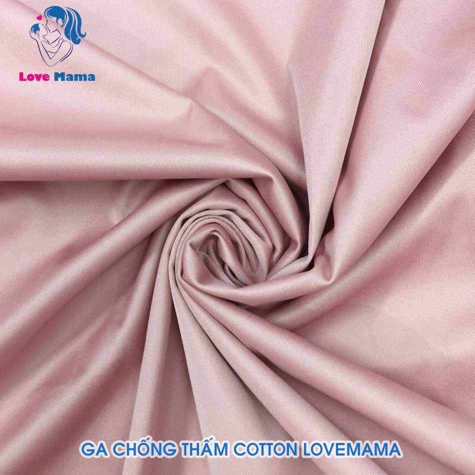Drap chống thấm trơn màu hồng vải Cotton phủ Nano chống thấm nước